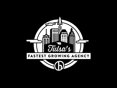 Hampton Badge agency badge badgedesign brand building buildings illustration logo oklahoma rocket vector