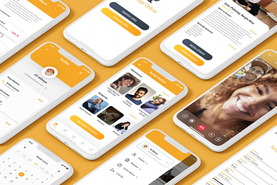 Online Therapist App app design application mobile app psychology ui ui design uiux yellow