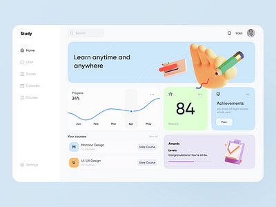 Courses dashboard app appdesign award course app courses design learning minimalistic mobile reward rewards app ui uidesign