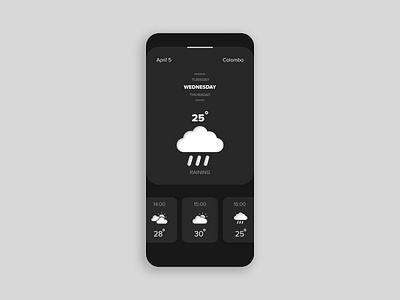 Weather App UI dailyui dailyui037 dailyuichallenge design designer minimal ui uiux userinterface ux weatherui