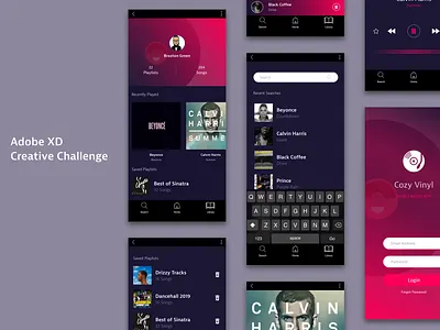 Music App Concept branding dark ui design gradients ui ux