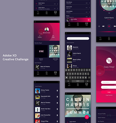 Music App Concept branding dark ui design gradients ui ux