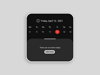 Watch Calendar App UI dailyui dailyui038 dailyuichallenge minimal ui uiux userinterface ux watchui