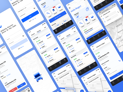 Trucker App app app design blue gps tracker maps roads truck trucker trucking