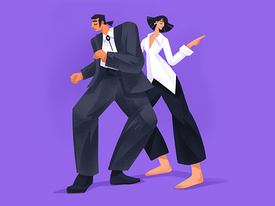 Pulp Fiction Epic Dance cinematography couple dance dancers design design studio digital art digital illustration digital painting fan art film graphic design illustration illustration art illustration design illustrations illustrator movie pulp fiction tarantino