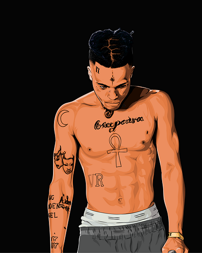 Moonlight (xxxtentacion) adobe illustrator cc digital art drawing huion illustration illustrator