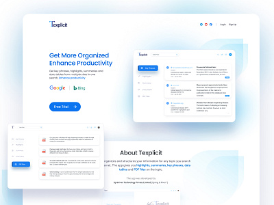 Software Website Texplicit branding clean clean design concept creative dashboard app design figma product design search engine social media software company software dashboard software design ui ux ui design website design