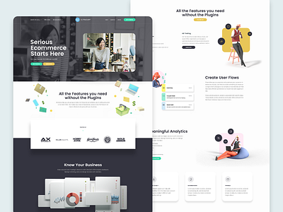 UltraCart Website 2020 3d characters clean layout minimal website website design