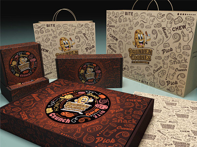 Packaging Design For Drunken Cookies 3d 3d design 3d modeling 3d rendering graphic design illustration packaging design