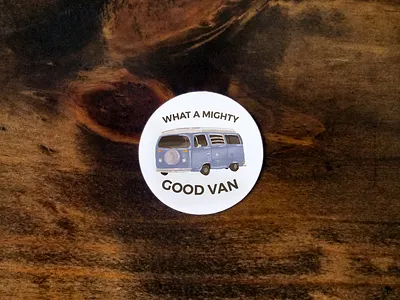 Mighty Good Van Sticker & Mockup camper van campervan design illustration sticker sticker design travel van van dwelling van life