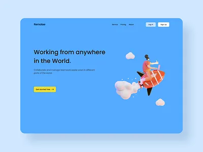 Remotee - Landing Page Exploration dailyui design figma hero landing page ui ui design