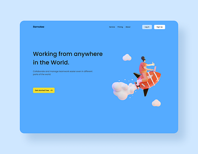 Remotee - Landing Page Exploration dailyui design figma hero landing page ui ui design