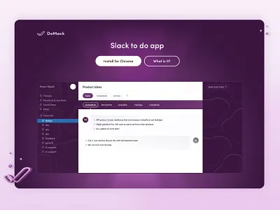 DoMack / Slack to-do app clean design homepage interface landing page messenger product slack todo typography ui ux web webdesign website