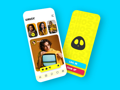 Instagram cum Snapchat mixed UI app design app ui app ui design application cute art flat design instagram logo minimal app design minimalistic snapchat ui user interface vector yellow yellow logo