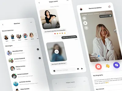 Bumdek - Dating App app chatting clean conversation dating dating app finder match finder matching messenger app minimal minimalist mobile mobile app mobile design social app ui ux