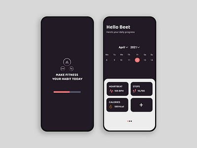 Fittness App UI dailyui041 dailyuichallenge design designer fittness fittnessui minimal ui uiux userinterface ux