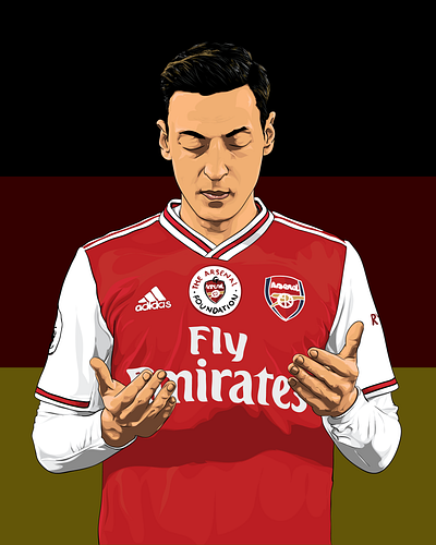 Mesut Özil adobe illustrator arsenal fc art digital art drawing fenerbahce footballer german germany huion illustration ozil turkey turkish turkiye