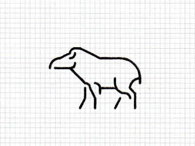 Tapir / icons on the grid ✏ animal animals branding design designer grid guide icon identity illustration logo logodesigner mark minimal path set symbol tapir ui vector