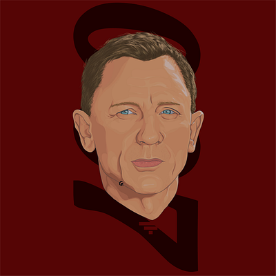 Daniel craig 007 adobe illustrator art daniel craig digital art drawing hollywood huion illustration illustrator movies