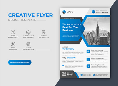 Creative Modern Corporate Awesome Blue color Business Flyer banner design blue business business flyers clean commercial corporate creative design flyer flyer artwork flyer design flyer template flyer templates graphic design leaflet design modern print design print ready
