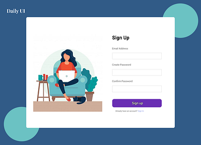 #DailyUI SignUp design ui