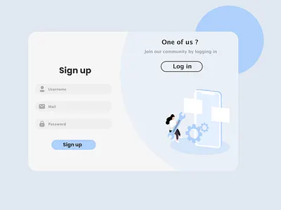 Sign up page design minimal ui design web