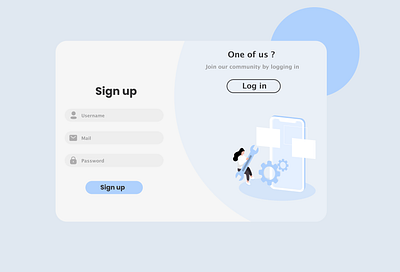 Sign up page design minimal ui design web