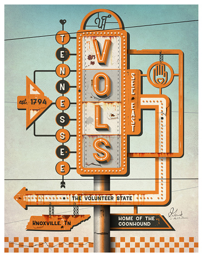 VOLS Vintage Poster 2d branding design illustration illustrator typography vector