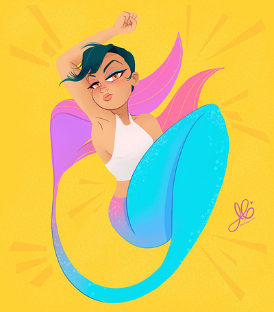 jamiegibbons mermay characterdesign mermaid mermay pin up