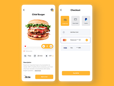 Food Ordering App mobile app ui ui design ui ux