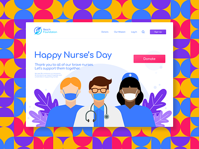 Happy Nurse's Day Website Concept abstract abstract art art branding colorful colorful art colorfull colors concept concept design concept designing design donation illustration illustrations illustrator website website design