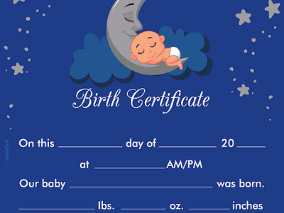 birth certificate birth certificate blue branding design graphic design