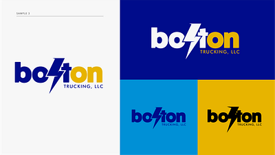 BoltOn Trucking Logo 3 bolt branding design logo