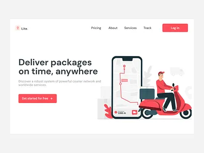 Delivery Service Landing Page product design uidesign