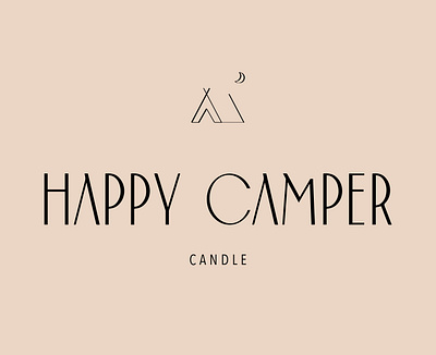 Happy Camper Candle - Logo brand brand design camper candle candle branding logo outdoors tent