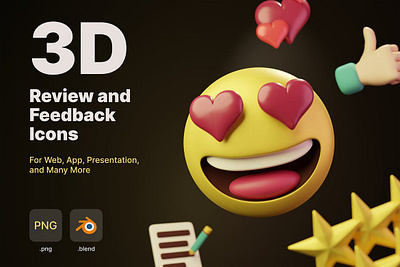 3D Review and Feedback Icons 3d 3d animation 3d art 3d character 3d emoji 3d illustration agency app concept conceptual emoji feedback flat icon illustration page review reviews vector web