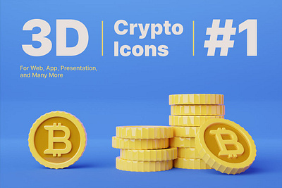 3D Bitcoin Cryptocurrency Icons 3d animation 3d art 3d bitcoin 3d character 3d icon 3d illustration agency app bitcoin concept conceptual currency flat icon icons illustration page png vector web