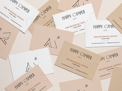 Happy Camper Candle - Business Cards branding business card business card design candle candle logo outdoor