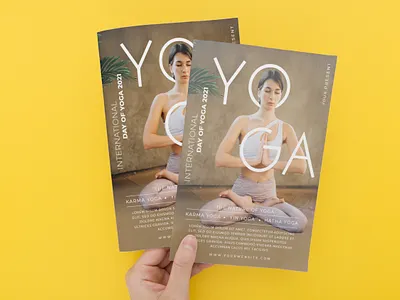 YOGA FLYER balance beautiful calm class classes double exposure energy flyer girl green healing health meditation modern monogrph natural nature oriental peaceful post