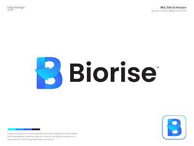 Biorise - Logo Branding | B letter Logo arrow b logo blockchain brand identity branding cloud code design ecommerce gradient growth logo hosting identity lettering logo logo design modern logo saas software technology