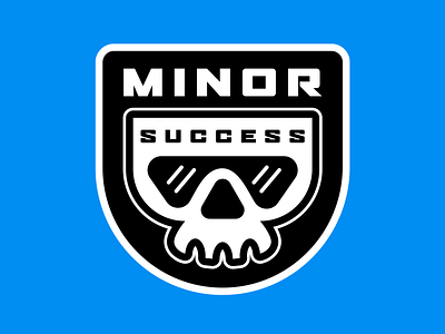 Skull of Minor Success agency badge bones design iconography illustration logo pixel recognition skull team building typography vector