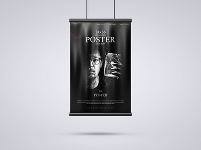 Hanging 24x36 Modern Poster Mockup Free banner mockup branding design frame free free mockup freebie freebies graphics mockup mockup design mockup free mockup psd mockup template mockups poster mockup poster mockup free psd template templates