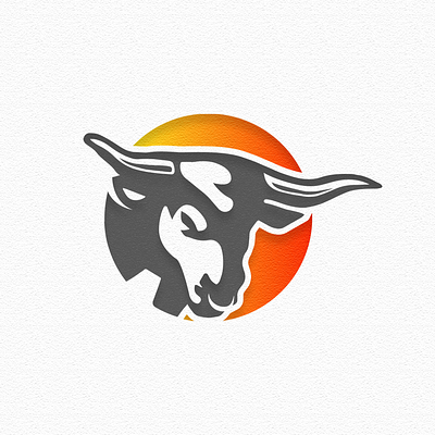 "Bull on Sun" Presentation app branding esportlogo icon logo mascot logos ui ux vector web