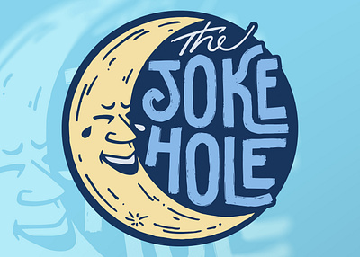 The Joke Hole 2021 branding comedy club design illustration ipad pro logo lol moon procreate typography vector