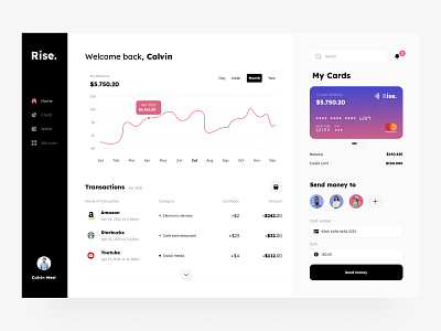 The Rise dashboard activity activity dash dashboad dashboard dashboard app dashboard design dashboard ui graphic money ui ui ux uiux userinterface ux