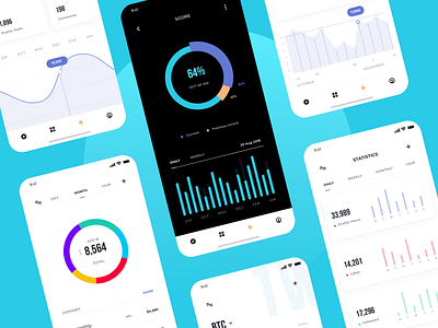 Stats iOS App Design Concept UI 2d app design best shot branding clean concept daily ui dailyui dark mode design designer icon ios app design kit logo minimal minimalist ui ux vector