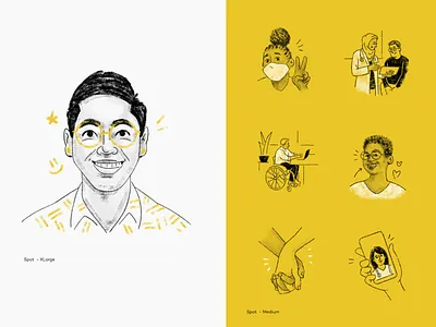 Carbon Health Illustration System 02 character doctor iconography illustration mask phone system