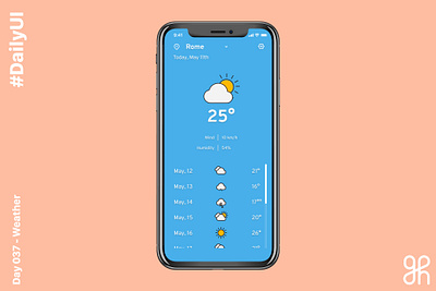 Daily UI challenge Day 37 - Weather dailyui dailyuichallenge