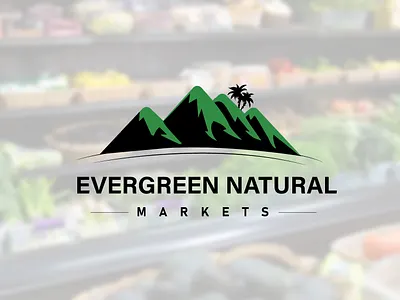 Evergreen Natural Markets Logo branding graphicdesign icon logo design logotype ui ux vector web