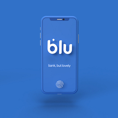 3d mobile blu bank 3d application bank blu blue fingerprint mobile